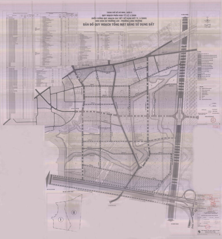 Bản đồ quy hoạch 1/2000 khu dân cư Trường Lưu, Quận 9