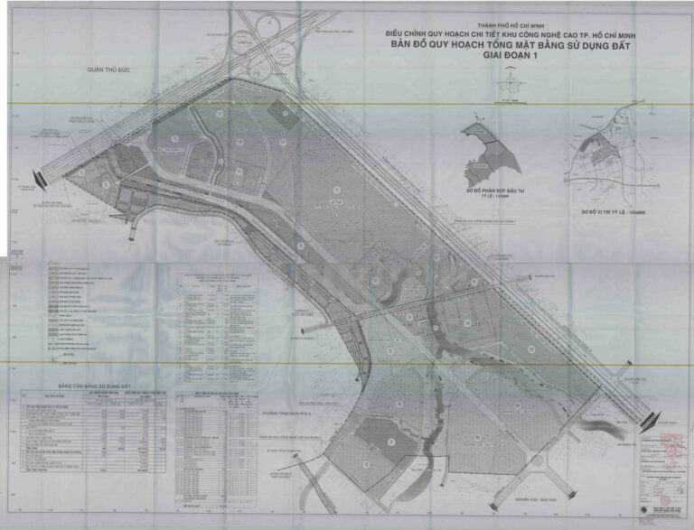 Bản đồ quy hoạch 1/2000 Khu công nghệ cao giai đoạn 1, Quận 9