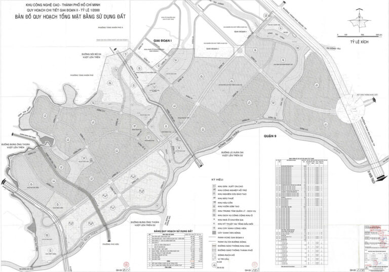 Bản đồ quy hoạch 1/2000 Khu công nghệ cao giai đoạn 2, Quận 9