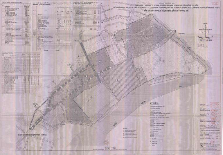 Bản đồ quy hoạch 1/2000 Khu dịch vụ cảng và khu dân cư Phú Hữu, Quận 9