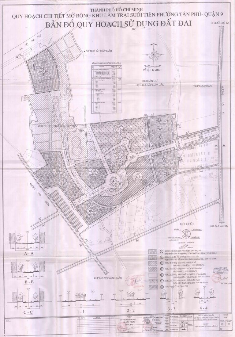 Bản đồ quy hoạch 1/2000 Lâm trại Suối Tiên mở rộng, Quận 9