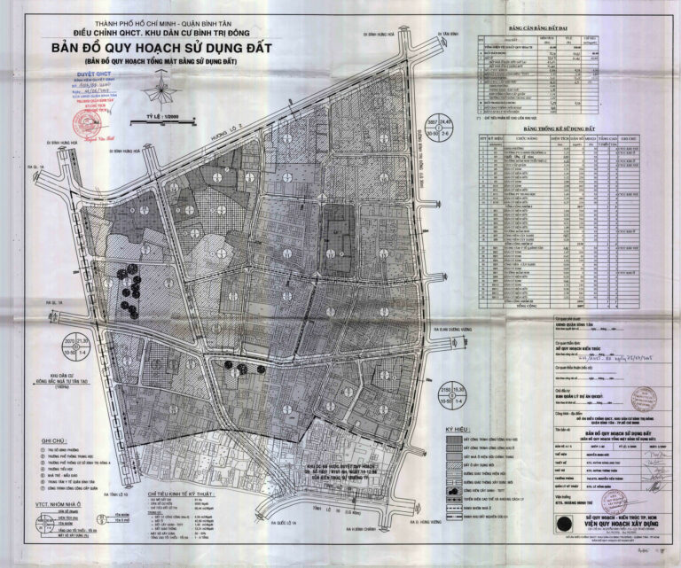Bản đồ quy hoạch 1/2000 khu dân cư Bình Trị Đông, Quận Bình Tân