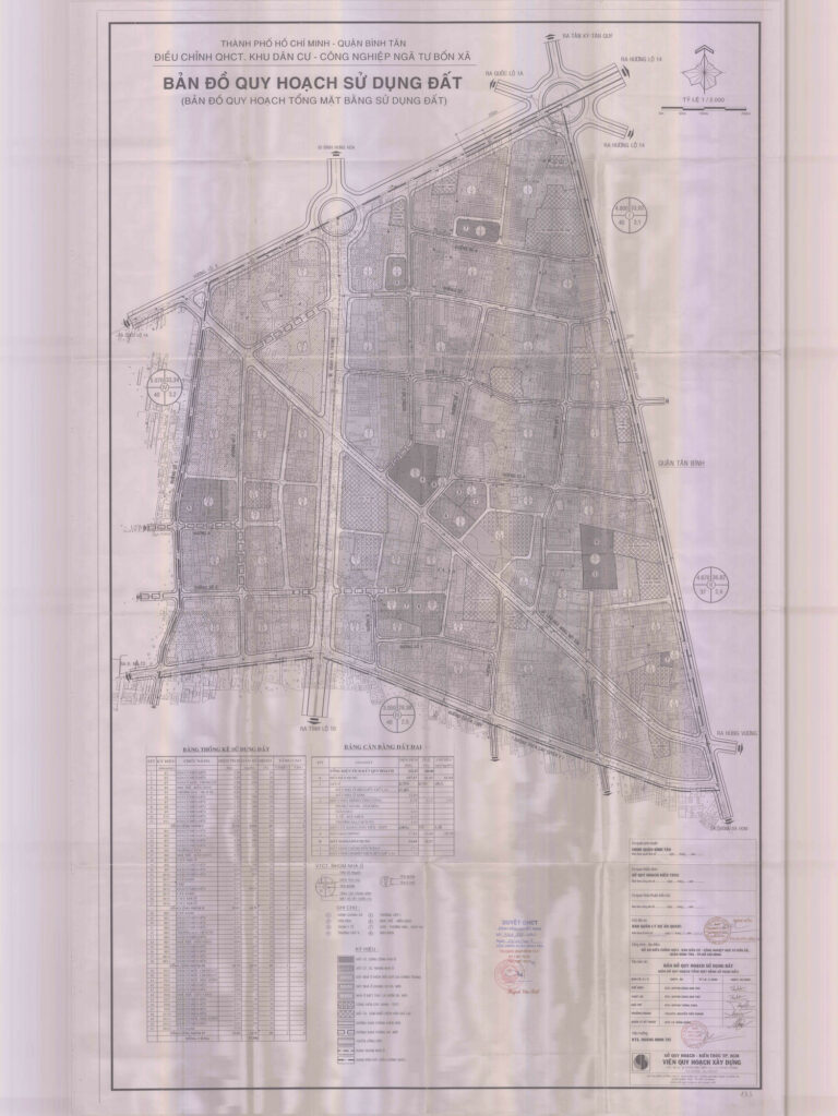 Bản đồ quy hoạch 1/2000 khu dân cư - công nghiệp Ngã tư Bốn xã, Quận Bình Tân