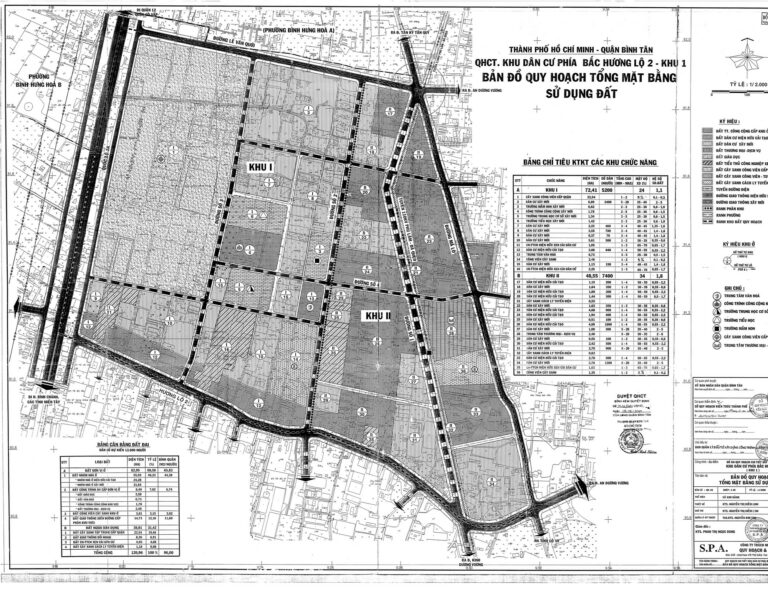 Bản đồ quy hoạch 1/2000 khu dân cư phía Bắc Hương lộ 2 (khu 1), Quận Bình Tân