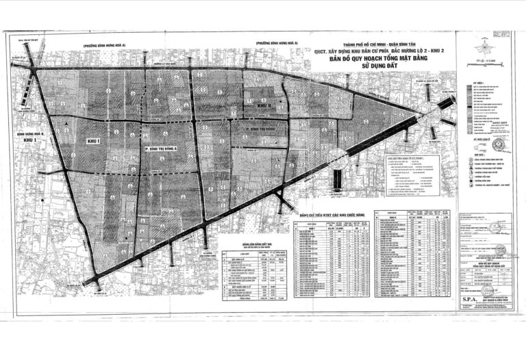 Bản đồ quy hoạch 1/2000 khu dân cư phía Bắc Hương lộ 2 (khu 2), Quận Bình Tân