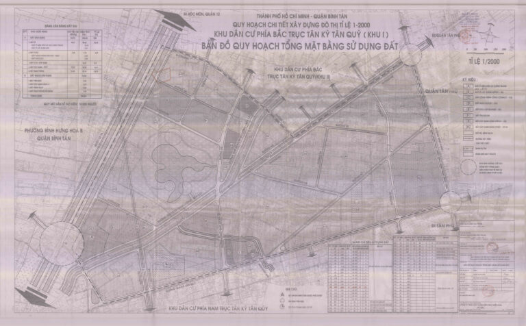Bản đồ quy hoạch 1/2000 khu dân cư phía Bắc trục Tân Kỳ Tân Quý (khu 1), Quận Bình Tân
