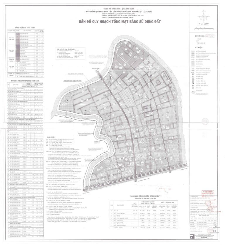 Bản đồ quy hoạch 1/2000 khu dân cư Bình Hòa, Quận Bình Thạnh