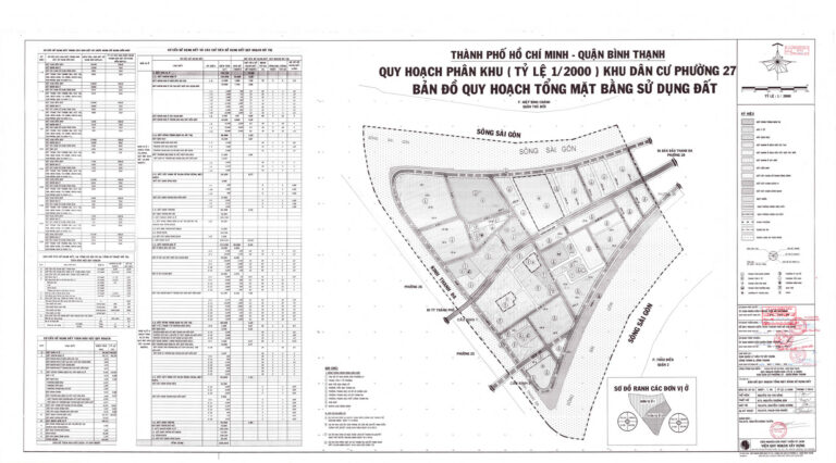 Bản đồ quy hoạch 1/2000 khu dân cư phường 27, Quận Bình Thạnh