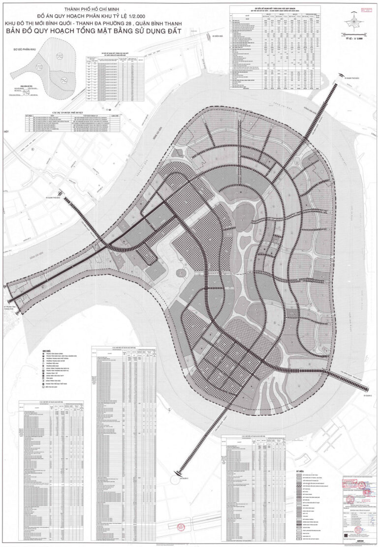 Bản đồ quy hoạch 1/2000 Khu đô thị mới Bình Quới - Thanh Đa, Quận Bình Thạnh