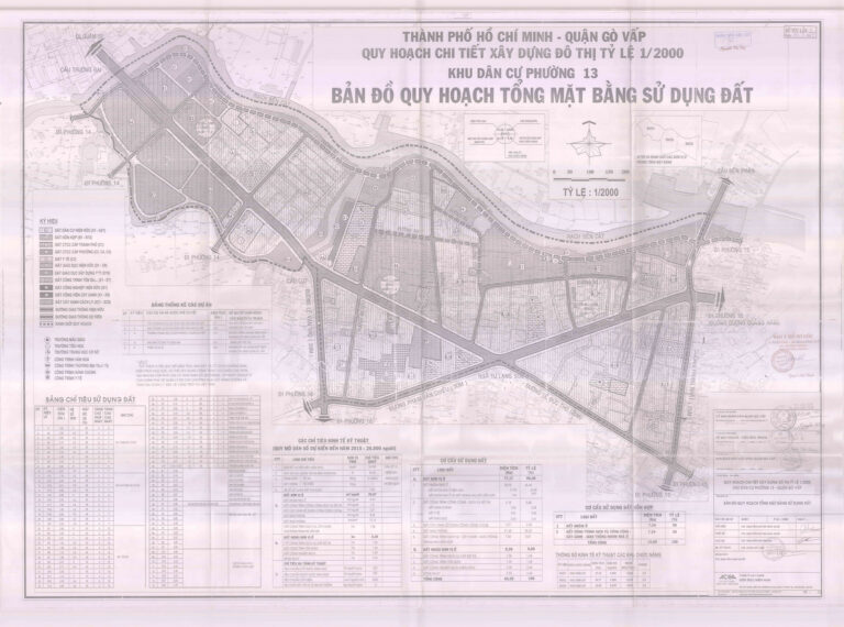 Bản đồ quy hoạch 1/2000 khu dân cư phường 13, Quận Gò Vấp