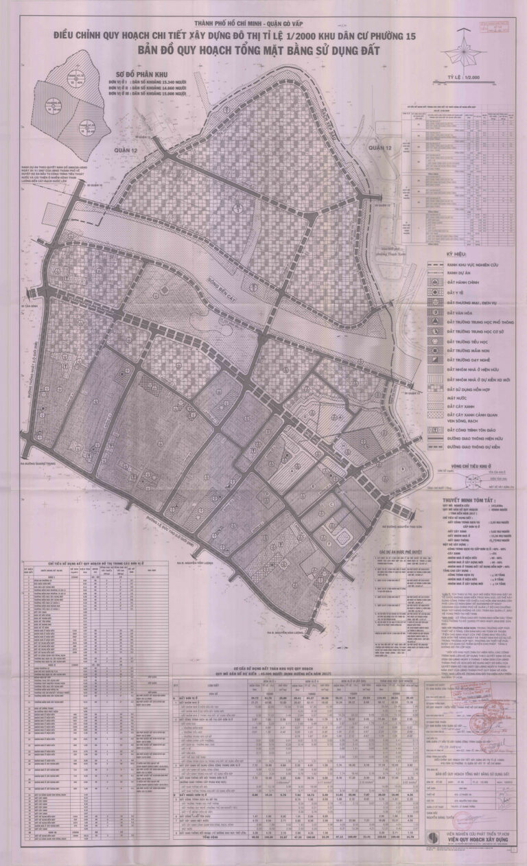 Bản đồ quy hoạch 1/2000 khu dân cư phường 15, Quận Gò Vấp