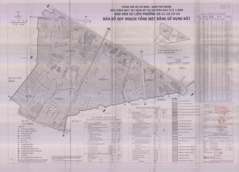Bản đồ quy hoạch 1/2000 khu dân cư liên phường 10-11-12-13-14, Quận Phú Nhuân