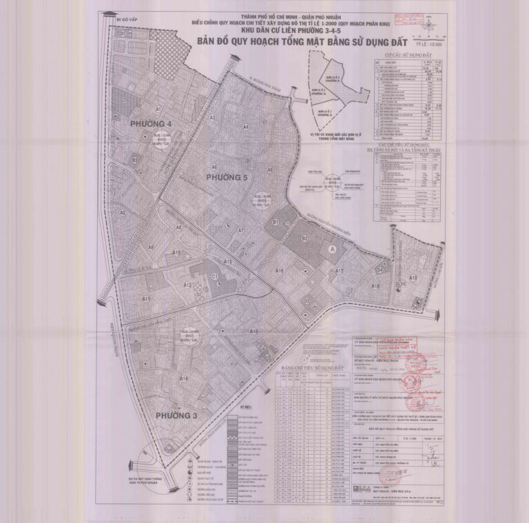 Bản đồ quy hoạch 1/2000 khu dân cư liên phường 3 - 4 - 5, Quận Phú Nhuân