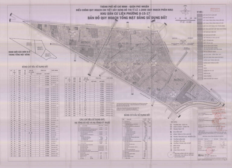 Bản đồ quy hoạch 1/2000 khu dân cư liên phường 8 - 15 - 17, Quận Phú Nhuân