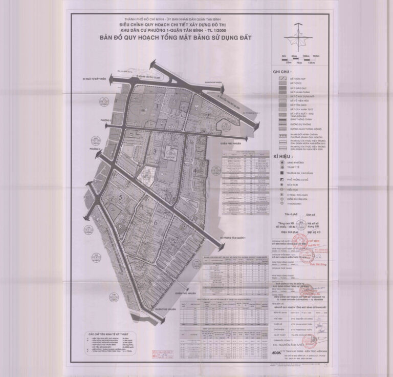 Bản đồ quy hoạch 1/2000 khu dân cư Phường 1, Quận Tân Bình