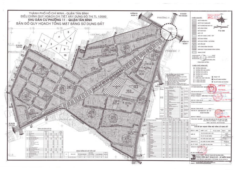 Bản đồ quy hoạch 1/2000 khu dân cư Phường 11, Quận Tân Bình
