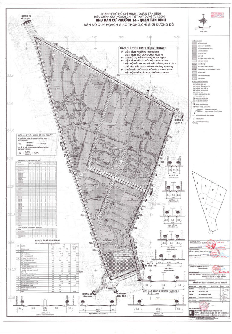 Bản đồ quy hoạch 1/2000 khu dân cư Phường 14, Quận Tân Bình