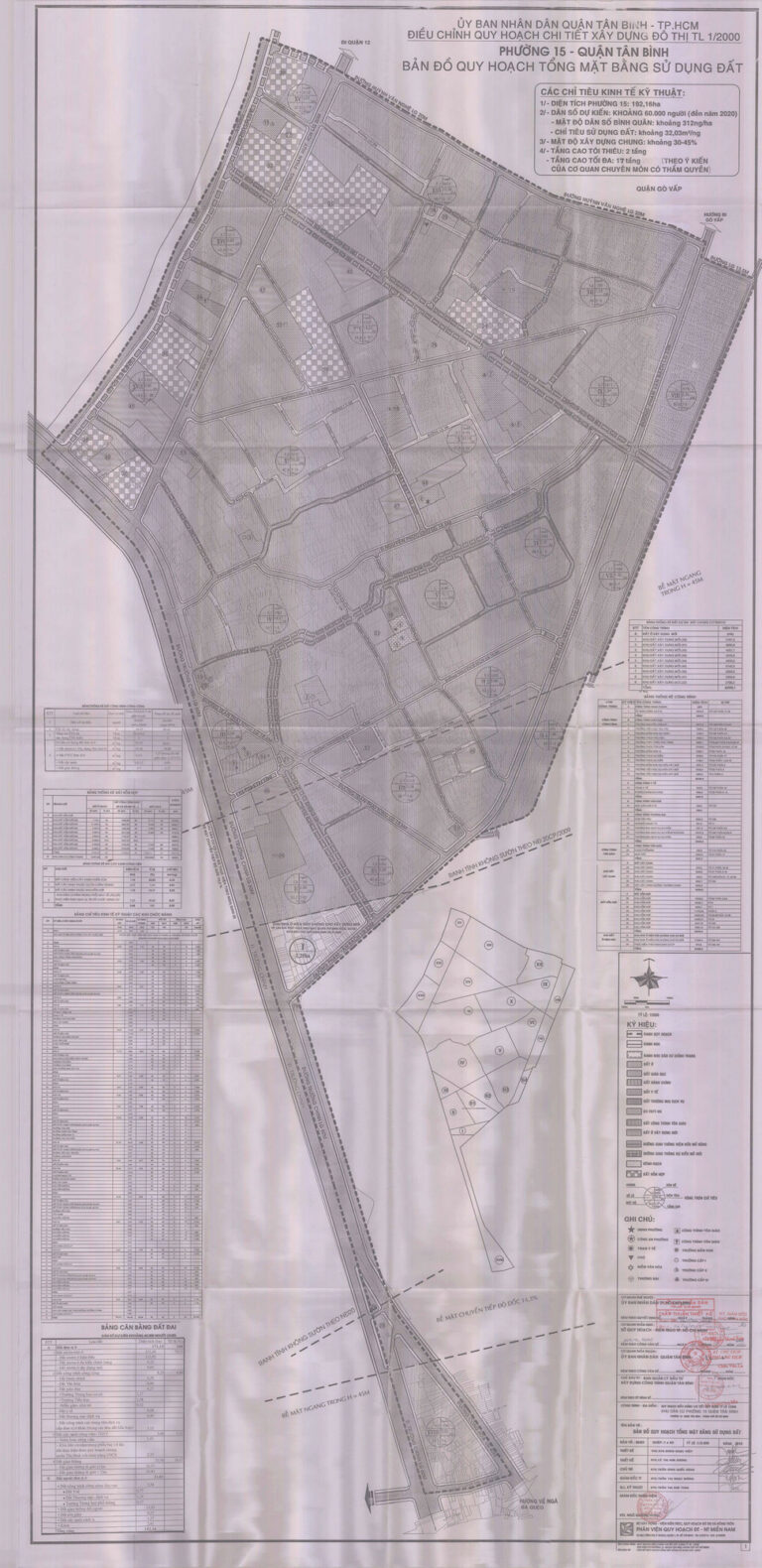 Bản đồ quy hoạch 1/2000 khu dân cư Phường 15, Quận Tân Bình