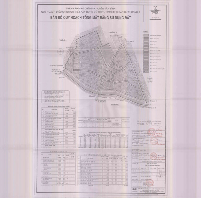 Bản đồ quy hoạch 1/2000 khu dân cư Phường 3, Quận Tân Bình