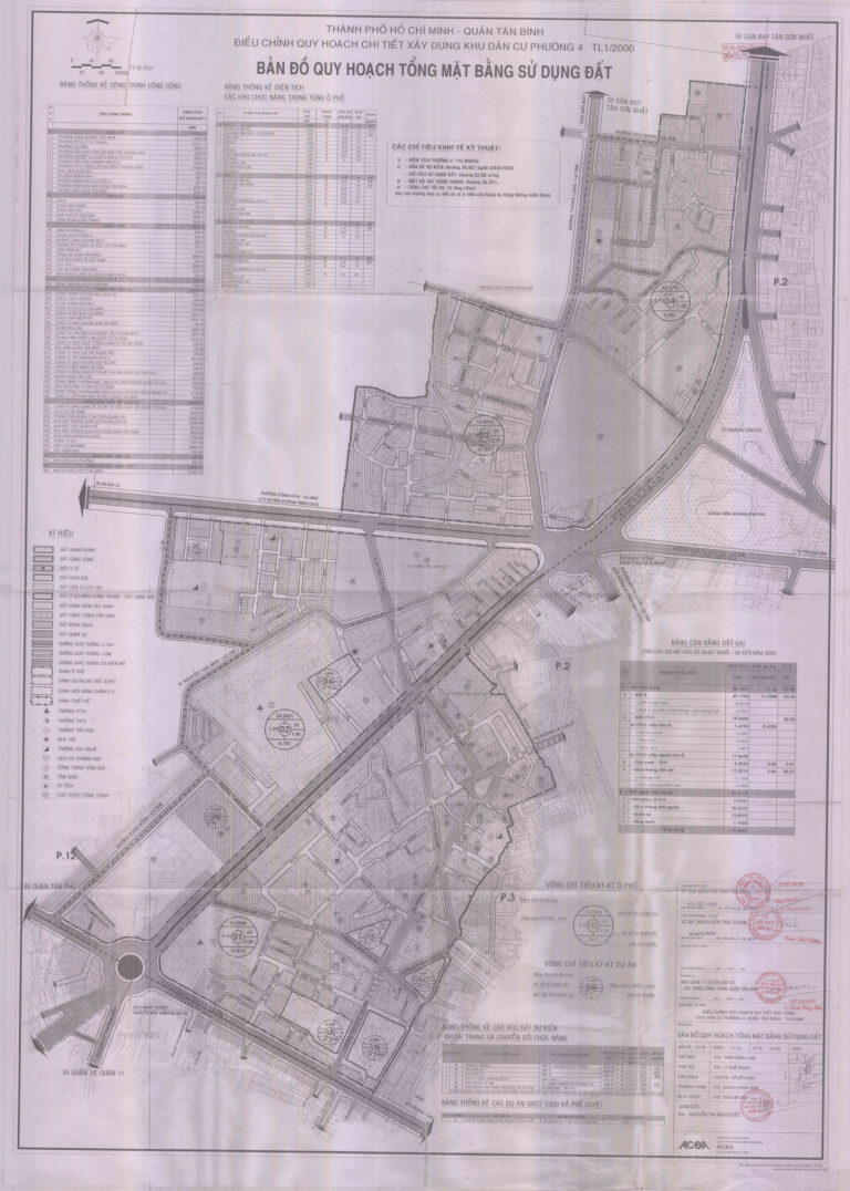 Bản đồ quy hoạch 1/2000 khu dân cư Phường 4, Quận Tân Bình