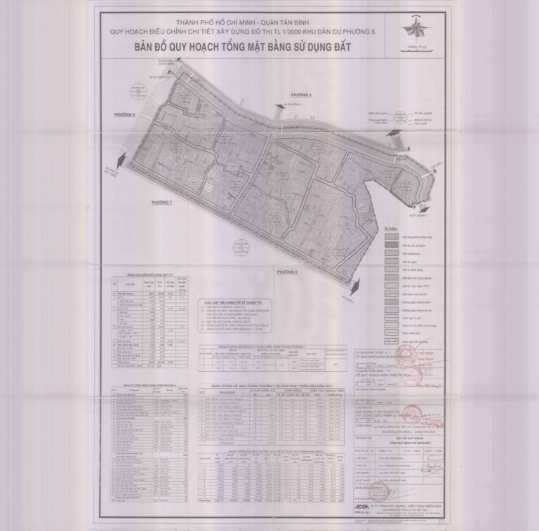 Bản đồ quy hoạch 1/2000 khu dân cư Phường 5, Quận Tân Bình
