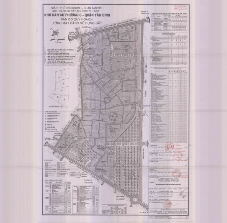 Bản đồ quy hoạch 1/2000 khu dân cư phường 6, Quận Tân Bình
