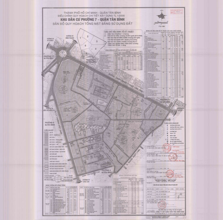 Bản đồ quy hoạch 1/2000 khu dân cư Phường 7, Quận Tân Bình