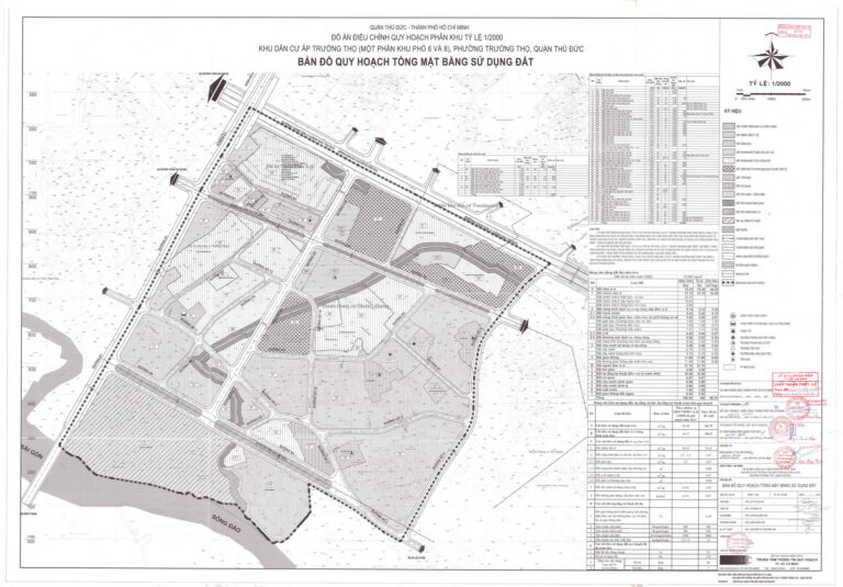Bản đồ quy hoạch 1/2000 khu dân cư ấp Trường Thọ, Quận Thủ Đức