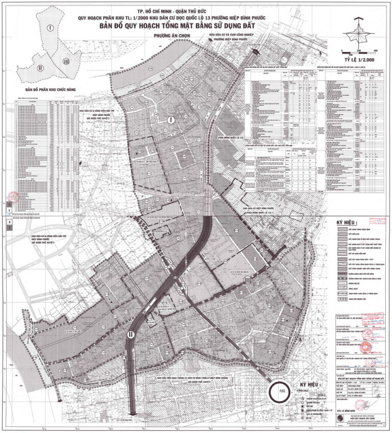 Bản đồ quy hoạch 1/2000 khu dân cư dọc Quốc lộ 13 phường Hiệp Bình Phước, Quận Thủ Đức