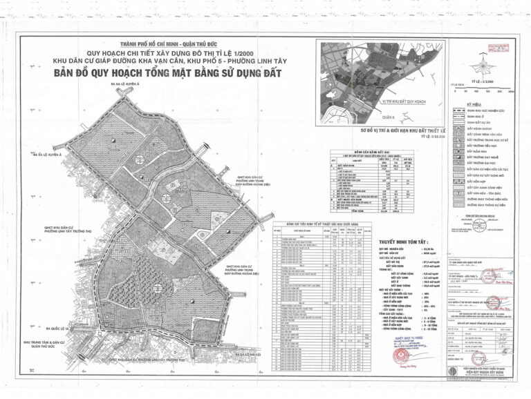 Bản đồ quy hoạch 1/2000 khu dân cư giáp đường Kha Vạn Cân khu phố 5, phường Linh Tây, Quận Thủ Đức