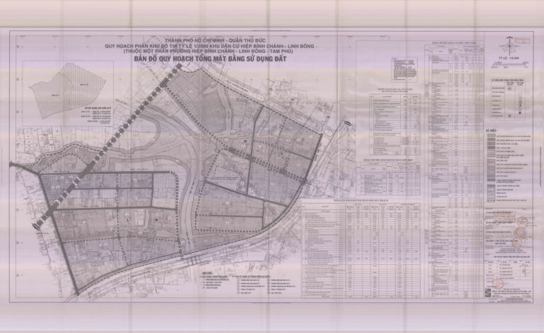Bản đồ quy hoạch 1/2000 khu dân cư phường Hiệp Bình Chánh - Linh Đông, Quận Thủ Đức