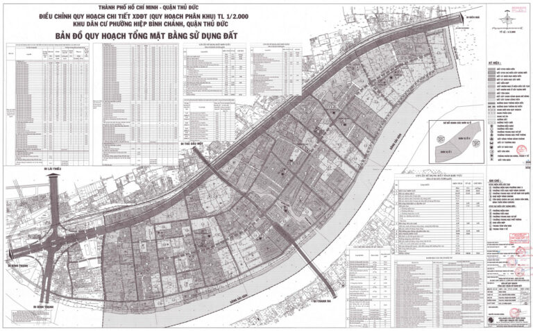 Bản đồ quy hoạch 1/2000 khu dân cư phường Hiệp Bình Chánh, Quận Thủ Đức