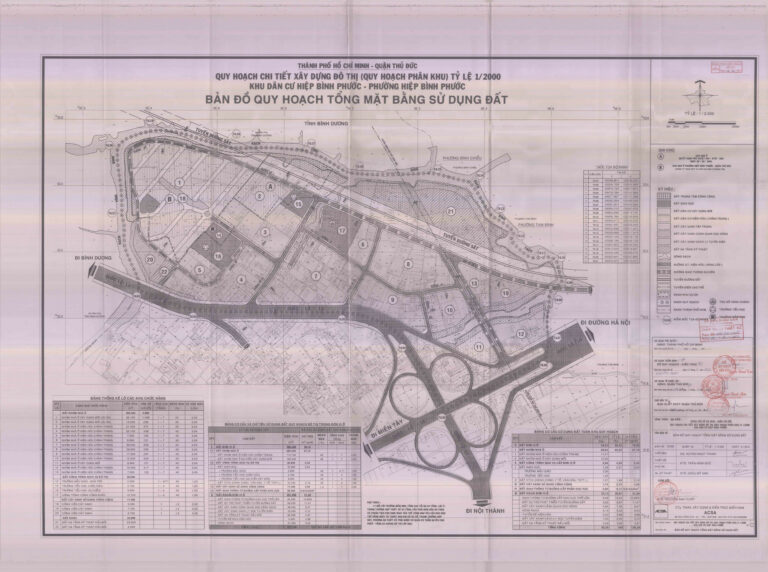 Bản đồ quy hoạch 1/2000 khu dân cư phường Hiệp Bình Phước, Quận Thủ Đức