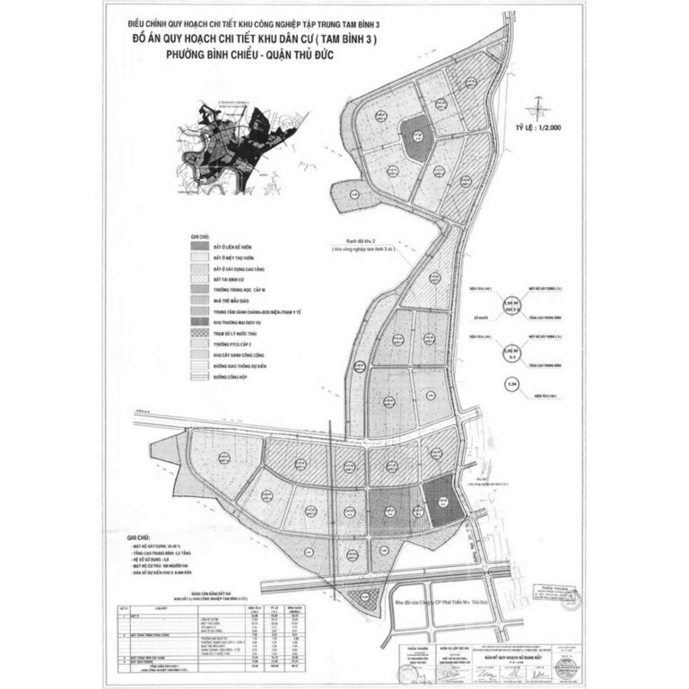 Bản đồ quy hoạch 1/2000 khu dân cư Tam Bình 3, Quận Thủ Đức
