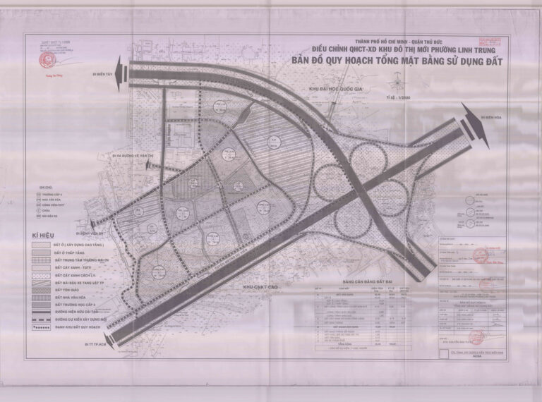 Bản đồ quy hoạch 1/2000 Khu đô thị mới phường Linh Trung, Quận Thủ Đức