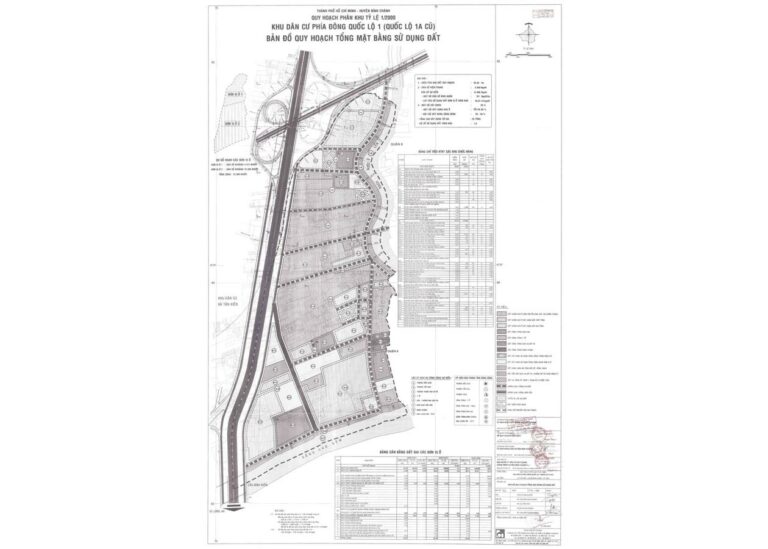 Bản đồ quy hoạch 1/2000 Khu dân cư phía Đông Quốc lộ 1 (Quốc lộ 1A cũ)