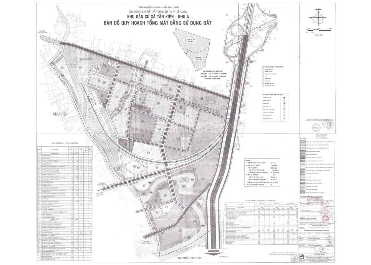 Bản đồ quy hoạch 1/2000 Khu dân cư xã Tân Kiên - Khu A, Huyện Bình Chánh