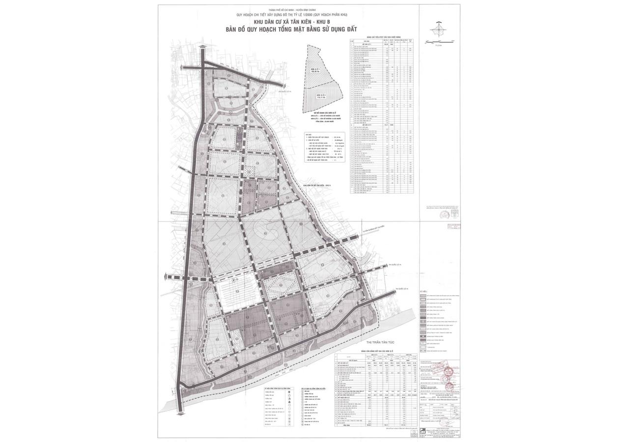 Bản đồ quy hoạch 1/2000 Khu dân cư xã Tân Kiên (khu B), Huyện Bình Chánh