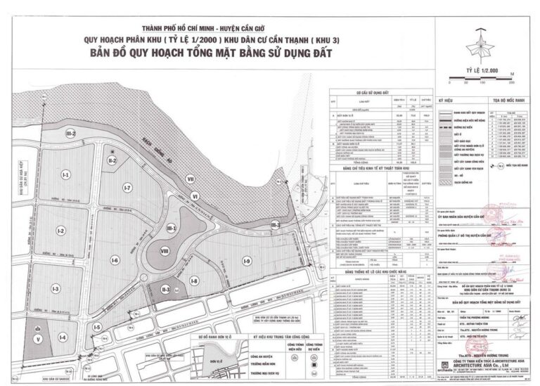 Bản đồ quy hoạch 1/2000 Khu dân cư Cần Thạnh (khu 3)