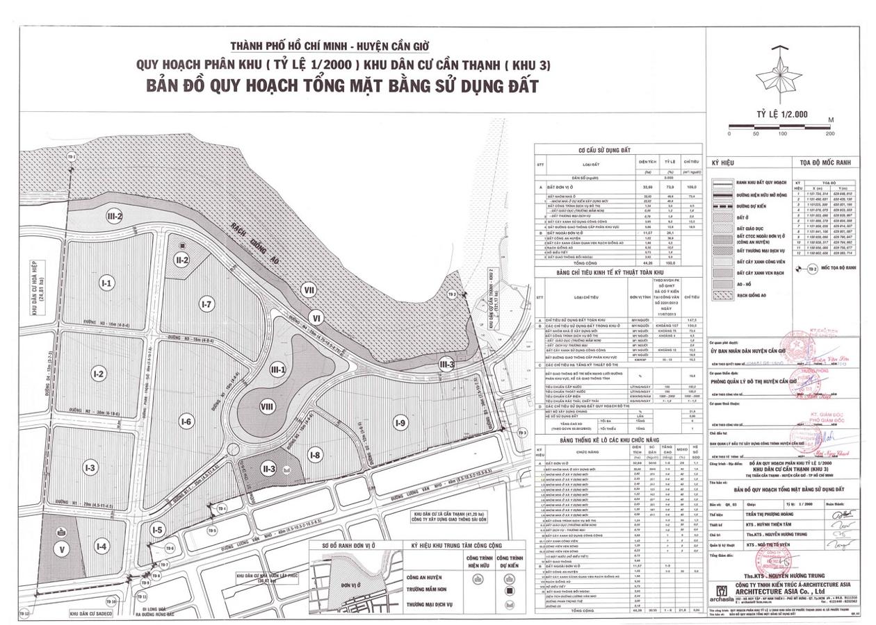 Bản đồ quy hoạch 1/2000 Khu dân cư Cần Thạnh (khu 3), Huyện Cần Giờ