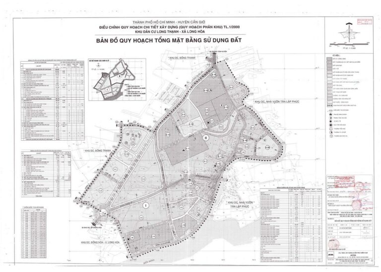Bản đồ quy hoạch 1/2000 Khu dân cư Long Thạnh
