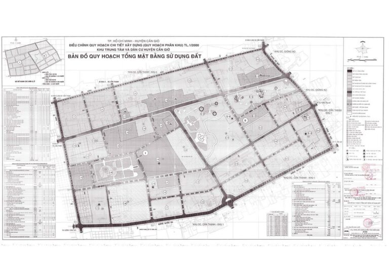 Bản đồ quy hoạch 1/2000 khu trung tâm và dân cư huyện Cần Giờ