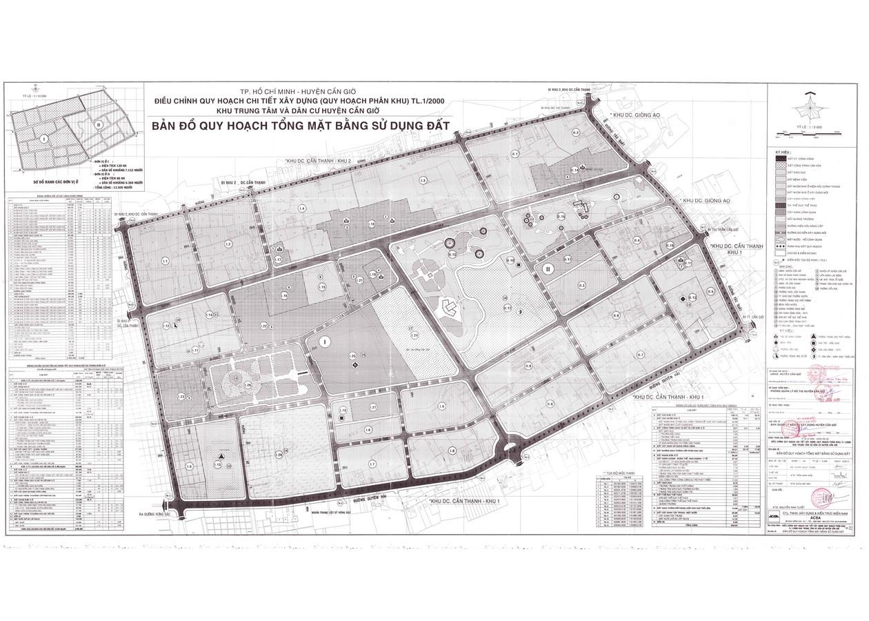 Bản đồ quy hoạch 1/2000 khu trung tâm và dân cư huyện Cần Giờ, Huyện Cần Giờ