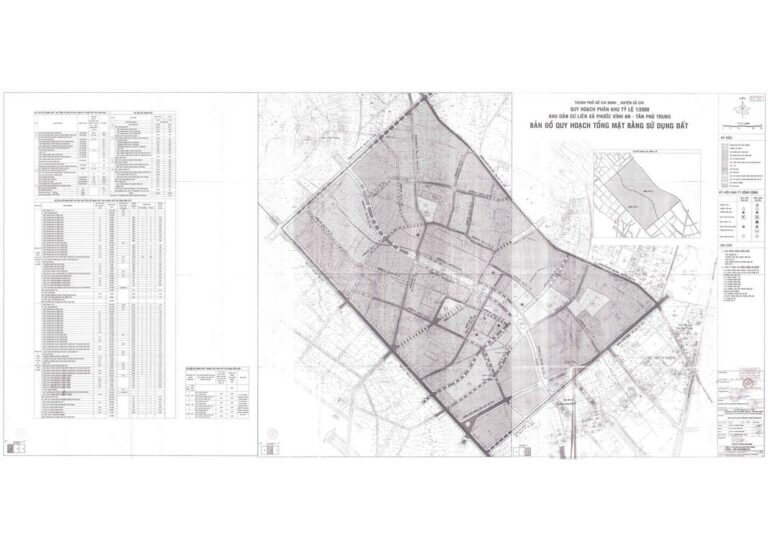 Bản đồ quy hoạch 1/2000 Khu dân cư liên xã Phước Vĩnh An và Tân Phú Trung