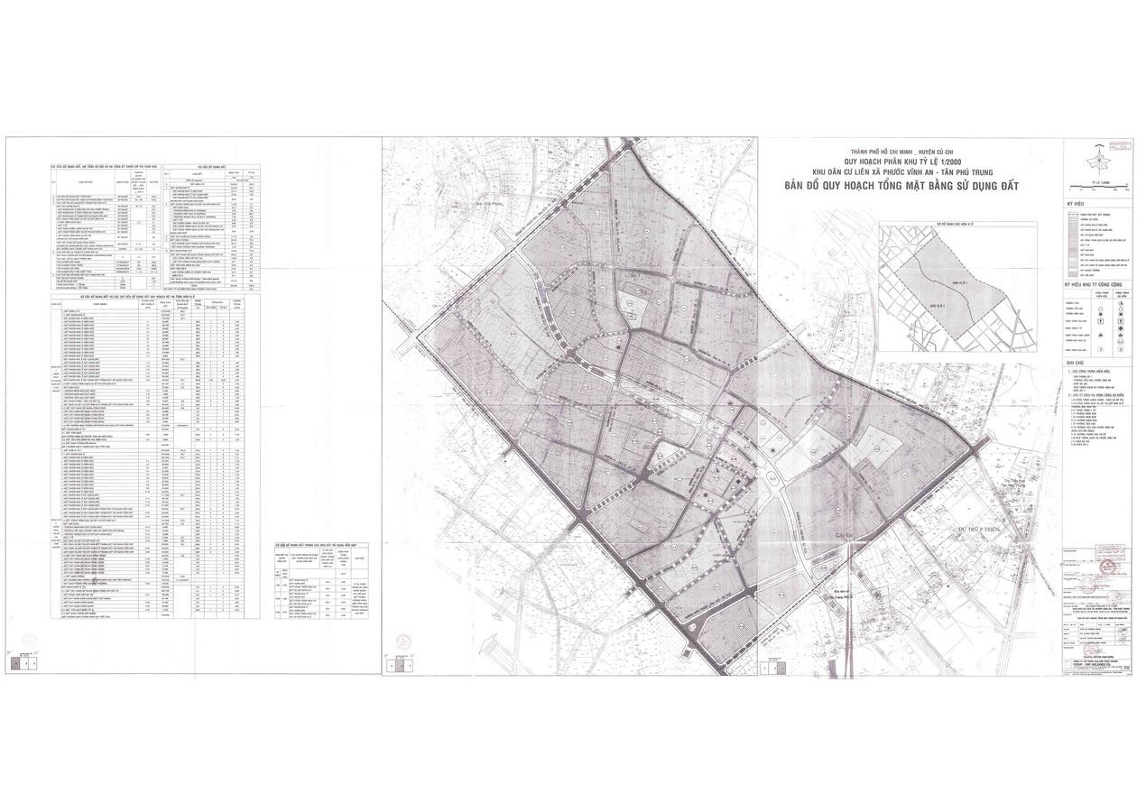 Bản đồ quy hoạch 1/2000 Khu dân cư liên xã Phước Vĩnh An và Tân Phú Trung, Huyện Củ Chi