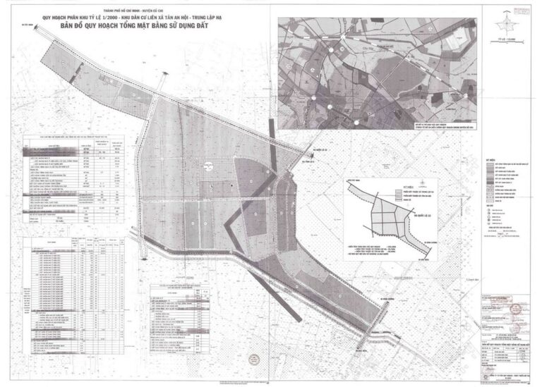 Bản đồ quy hoạch 1/2000 Khu dân cư liên xã Tân An Hội - Trung Lập Hạ