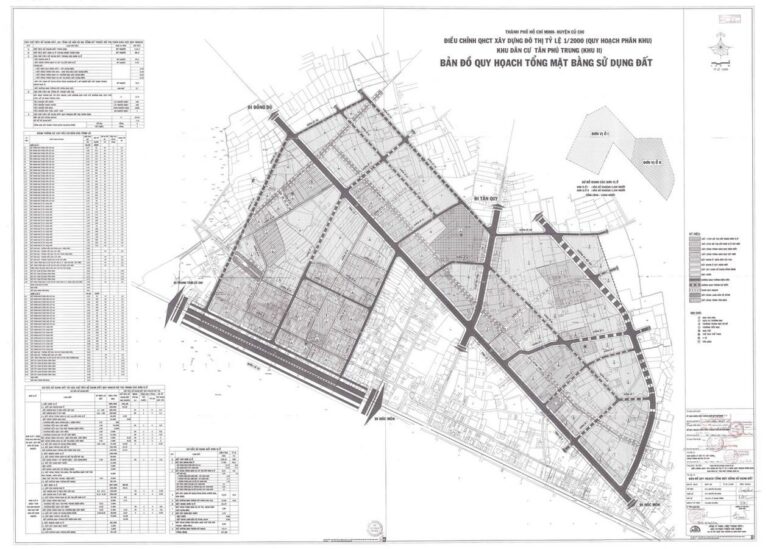 Bản đồ quy hoạch 1/2000 Khu dân cư Tân Phú Trung - khu 2