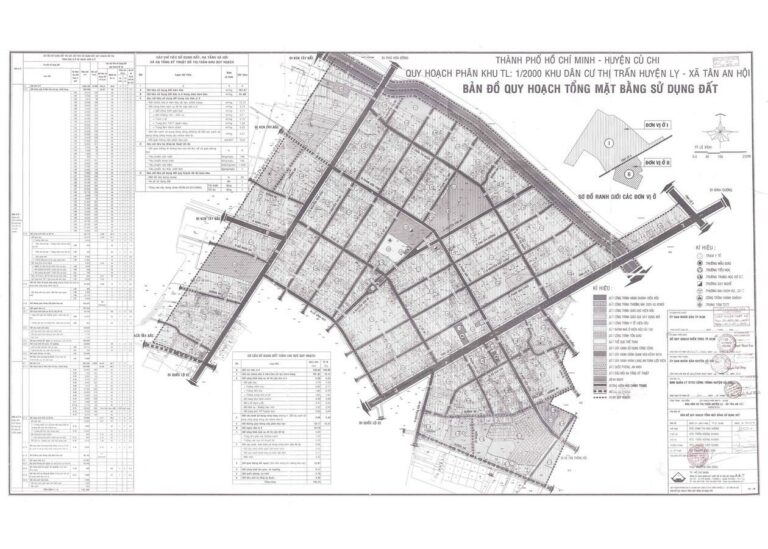 Bản đồ quy hoạch 1/2000 Khu dân cư thị trấn huyện lỵ xã Tân An Hội