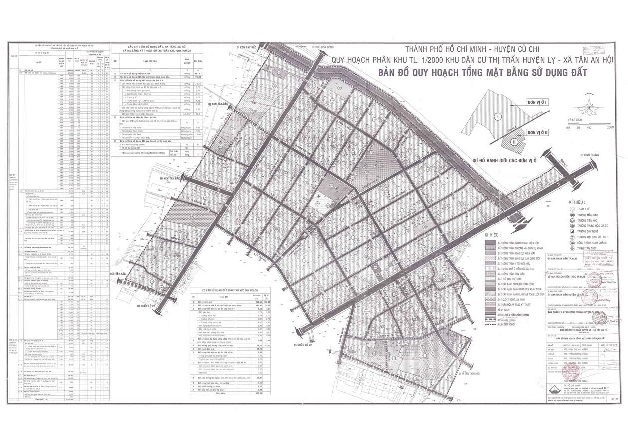 Bản đồ quy hoạch 1/2000 Khu dân cư thị trấn huyện lỵ xã Tân An Hội, Huyện Củ Chi