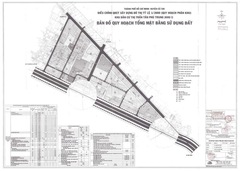 Bản đồ quy hoạch 1/2000 Khu dân cư thị trấn Tân Phú Trung (khu 1)